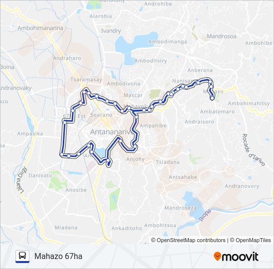 Plan de la ligne 147BLEU de bus