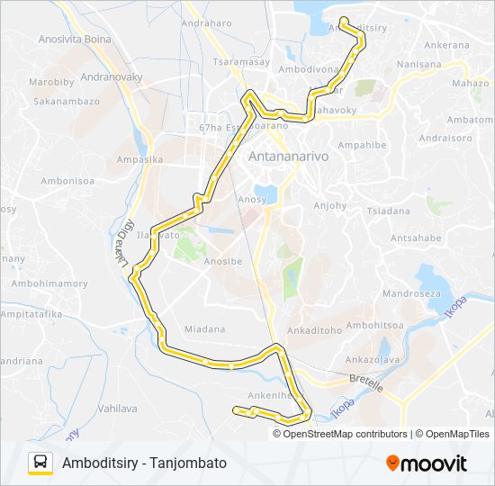 Plan de la ligne 154A de bus