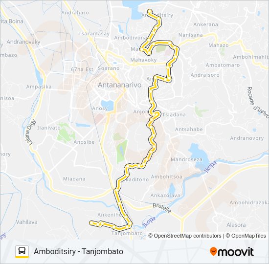 Plan de la ligne 154B de bus