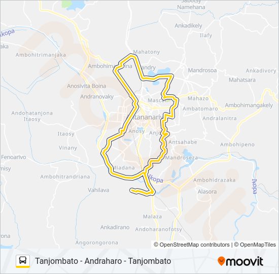 Plan de la ligne 154C de bus
