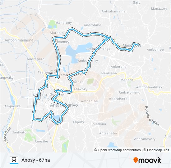 Plan de la ligne 183B de bus