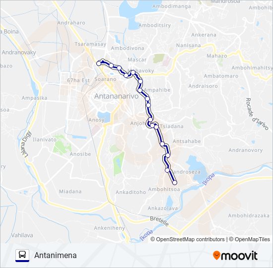 Plan de la ligne 122 de bus