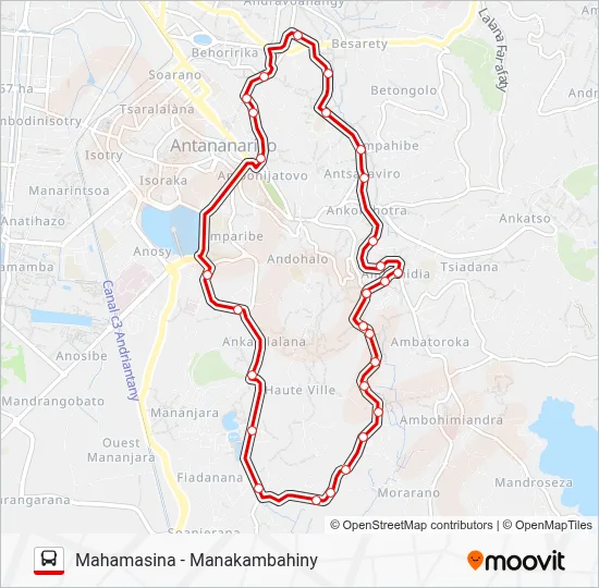 127A Bus Line Map