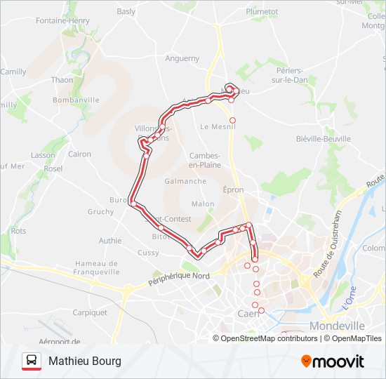 Plan de la ligne NOMAD 102 de bus