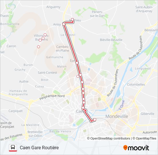 Plan de la ligne NOMAD 102 de bus