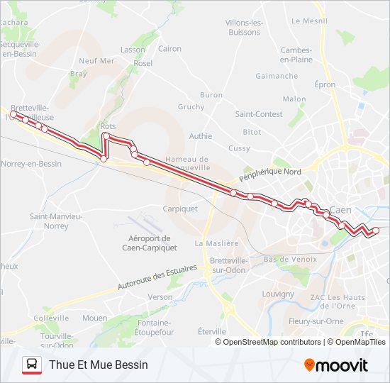 Mapa de NOMAD 114 de autobús