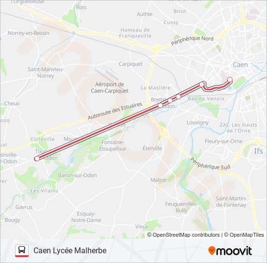 Plan de la ligne NOMAD 115 de bus