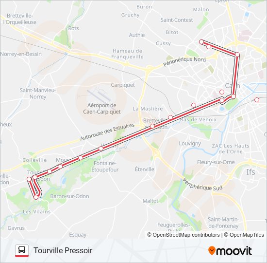 Mapa de NOMAD 115 de autobús