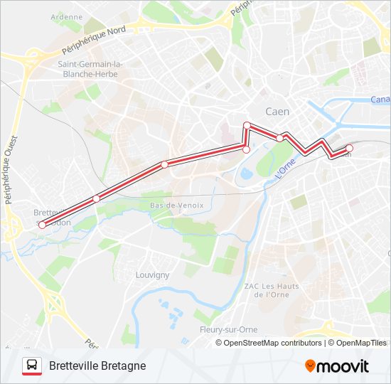 Mapa de NOMAD 116 de autobús