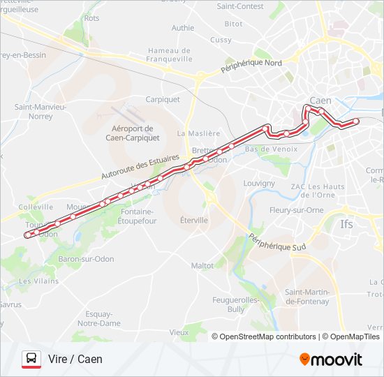 Mapa de NOMAD 116 de autobús