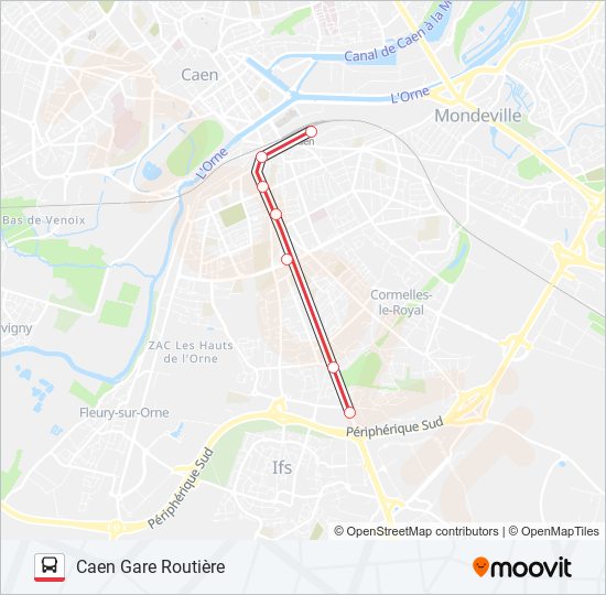 NOMAD 118 bus Line Map