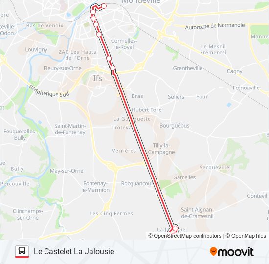 Plan de la ligne NOMAD 118 de bus