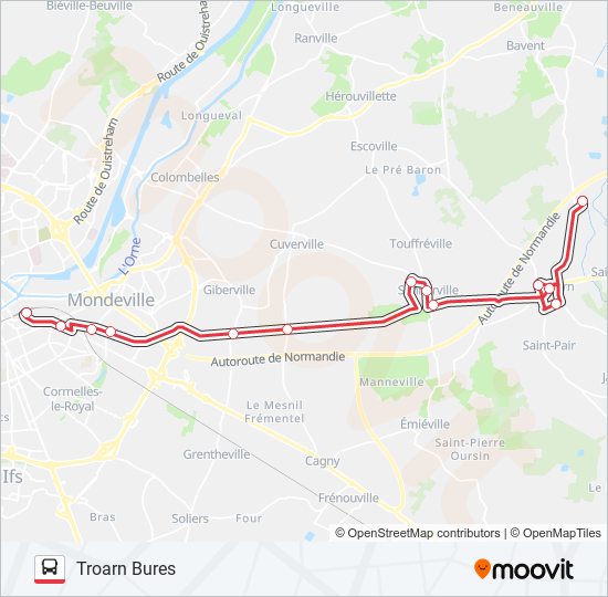 Mapa de NOMAD 119 de autobús