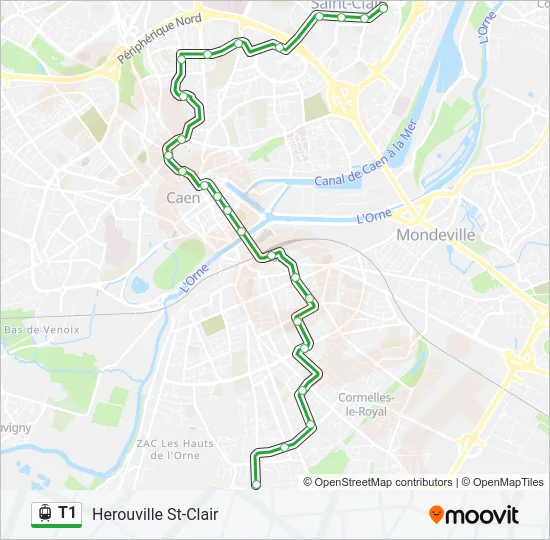 T1 Light Rail Line Map