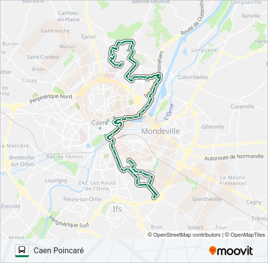 Plan de la ligne 8 de bus