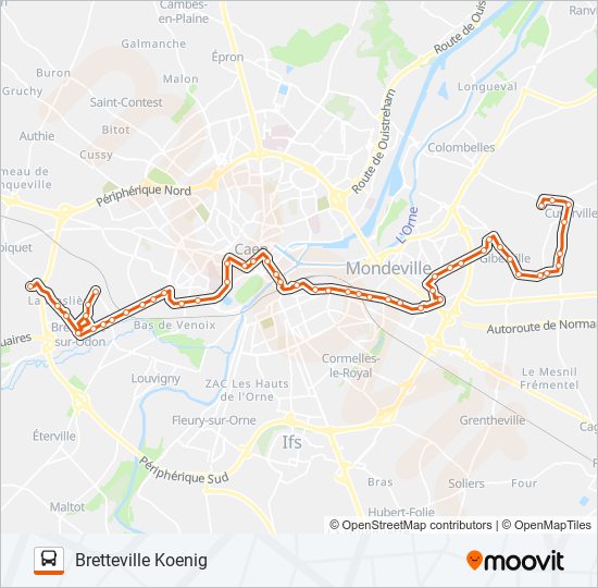 Plan de la ligne 11 de bus