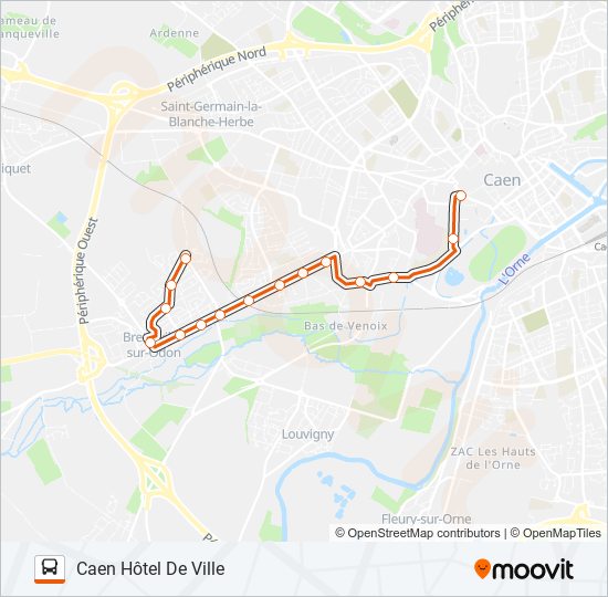 Plan de la ligne 11 de bus