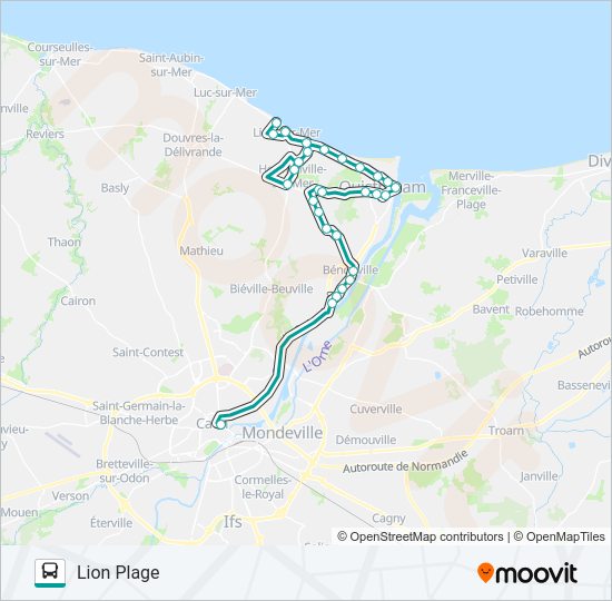 Plan de la ligne 12 de bus