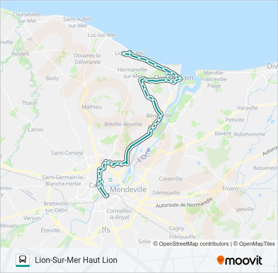 Plan de la ligne 12 de bus