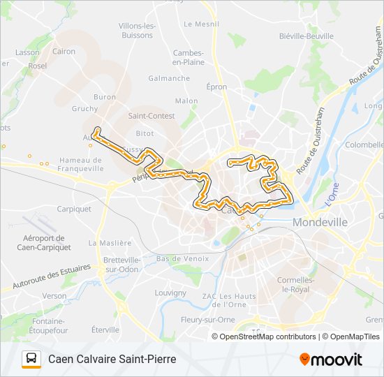 Plan de la ligne 20 de bus