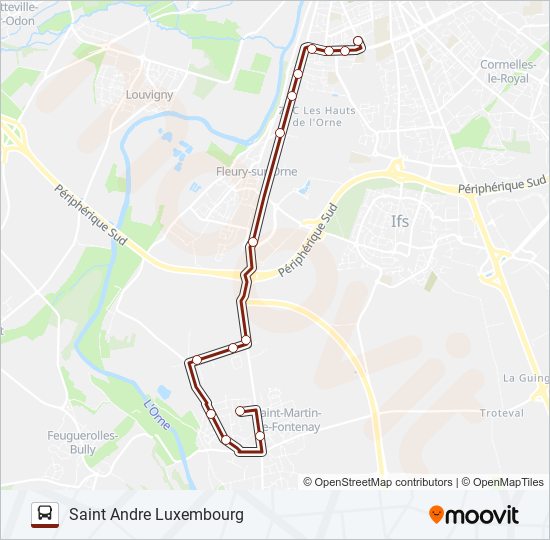 Plan de la ligne 34 de bus