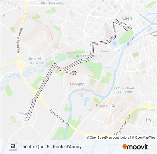 Plan de la ligne 37 de bus