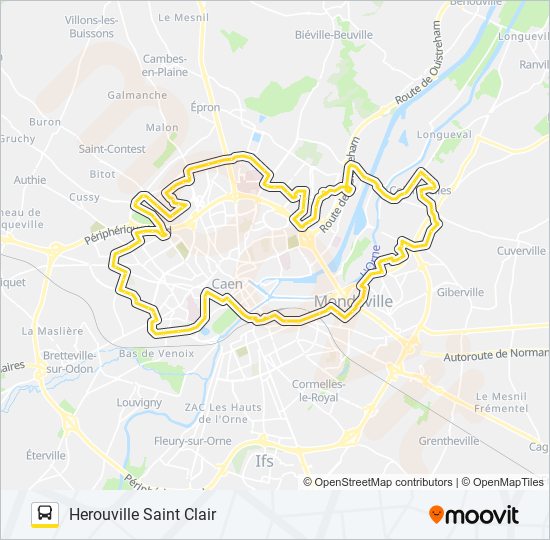 Plan de la ligne 6A de bus