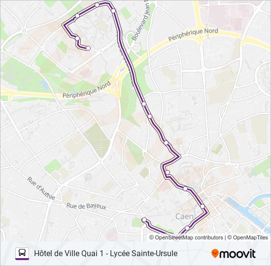 Plan de la ligne 107 de bus