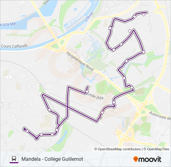 Mapa de 111 de autobús