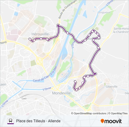 Plan de la ligne 120 de bus