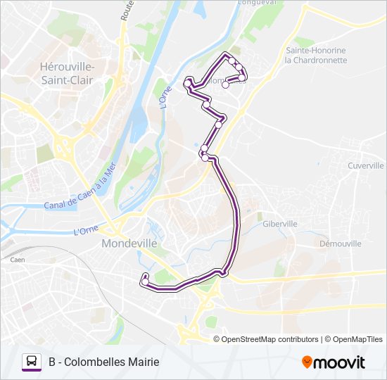 Plan de la ligne 121 de bus