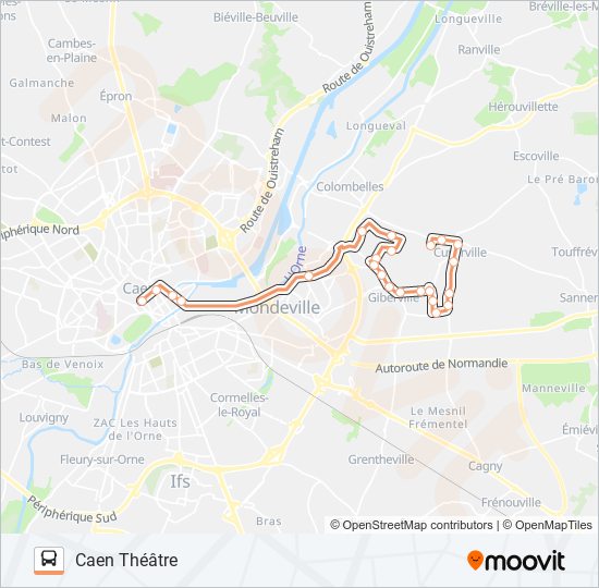 Plan de la ligne 11EX de bus