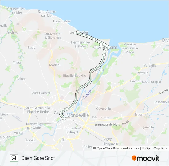 12EX Bus Line Map