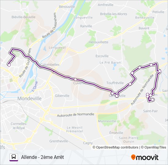 Plan de la ligne 136 de bus