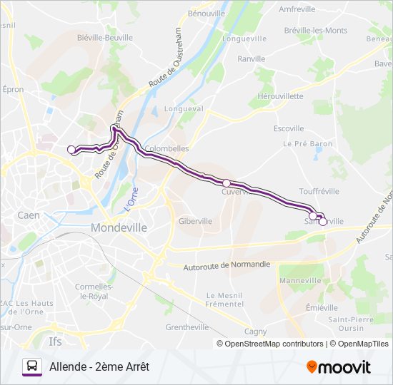 Mapa de 136 de autobús