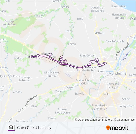 Mapa de 130 de autobús