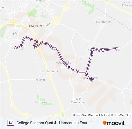 Plan de la ligne 137D de bus