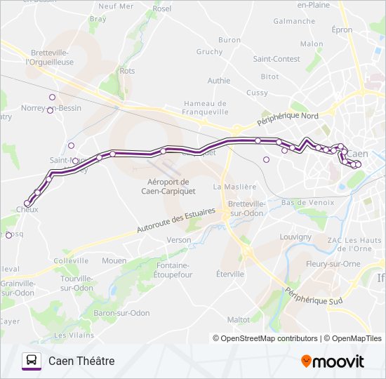 Plan de la ligne 133 de bus