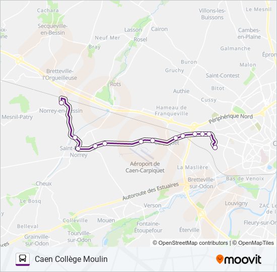 Plan de la ligne 133 de bus