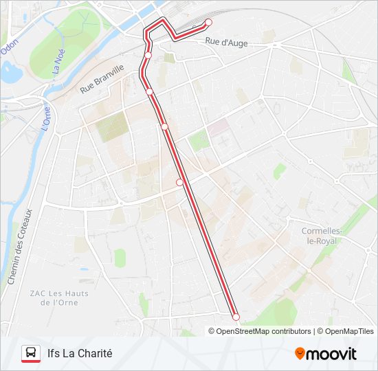 Plan de la ligne NOMAD 108 de bus