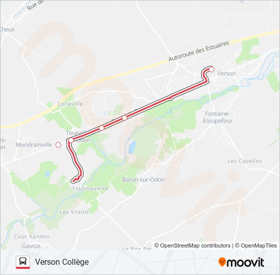 Plan de la ligne NOMAD 1801 de bus