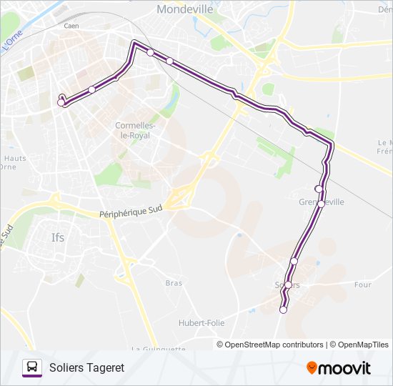 134 bus Line Map