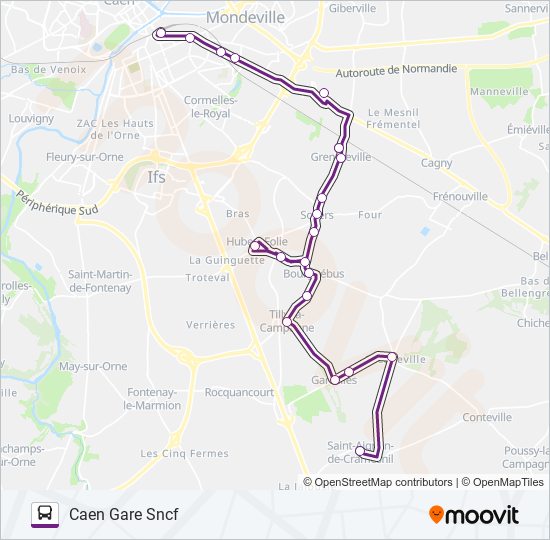 134 bus Line Map