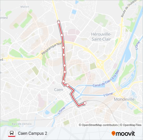 Plan de la ligne NOMAD 102 de bus