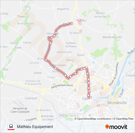 Plan de la ligne NOMAD 102 de bus
