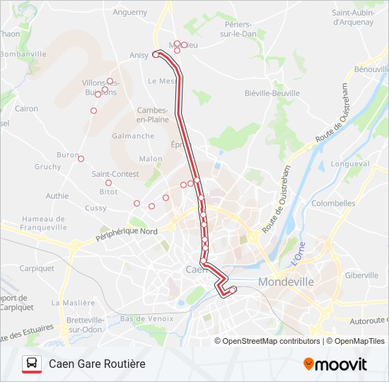 Plan de la ligne NOMAD 102 de bus