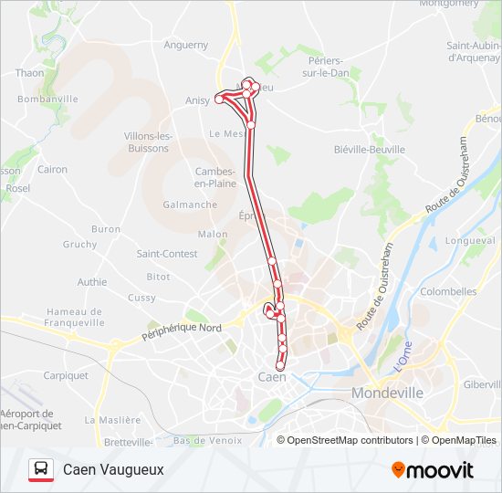 Plan de la ligne NOMAD 102 de bus