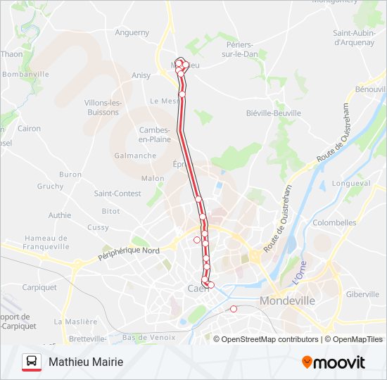 Plan de la ligne NOMAD 102 de bus