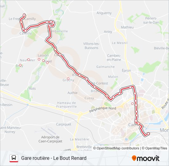 Plan de la ligne NOMAD 103 de bus