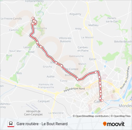 Plan de la ligne NOMAD 103 de bus
